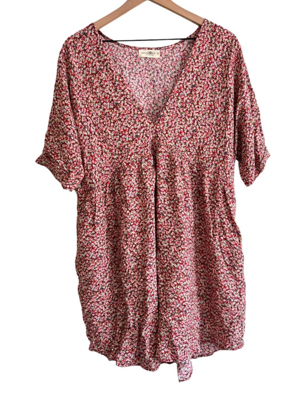 Natural Life Ditsy Floral Printed Stella V-Neck Babydoll Dress - Picture 2 of 6